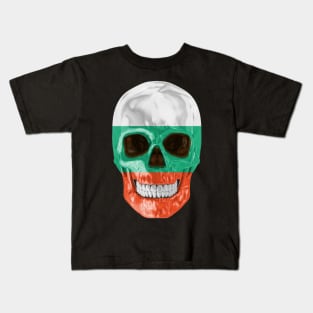 Bulgaria Flag Skull - Gift for Bulgarian With Roots From Bulgaria Kids T-Shirt